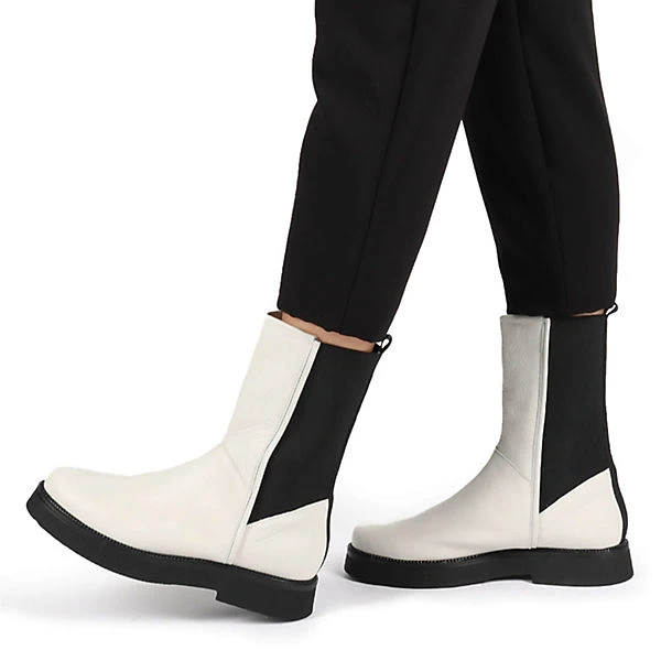MJUS High Top Chelsea Boots Klassische Stiefeletten - Weiß 9 MJUS High Top Chelsea Boots Klassische Stiefeletten - Weiß – Bild 7
