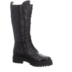 MJUS Damen Stiefel Schuhe Doble Stiefel Elegant Freizeit Glattleder Uni Schnürstiefel - Schwarz -Mjus 22337536 04