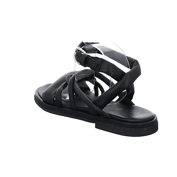 MJUS Damen Riemchensandalen Twwt Sandale Fußbett Bequem Freizeit Glattleder Uni Riemchensandalen - Schwarz 7 MJUS Damen Riemchensandalen Twwt Sandale Fußbett Bequem Freizeit Glattleder Uni Riemchensandalen - Schwarz – Bild 5