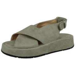 MJUS Damen Sandalen Acighe P46004-0101 Grau 6368 Canapa Leder Klassische Sandalen - Grau