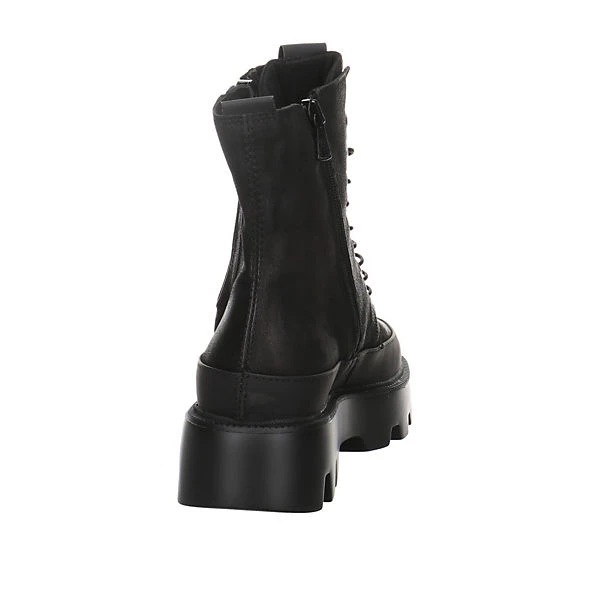 MJUS Damen Stiefeletten Schuhe Schnürstiefelette Elegant Freizeit Lederkombination Uni Schnürstiefeletten - Schwarz 6 MJUS Damen Stiefeletten Schuhe Schnürstiefelette Elegant Freizeit Lederkombination Uni Schnürstiefeletten - Schwarz – Bild 4