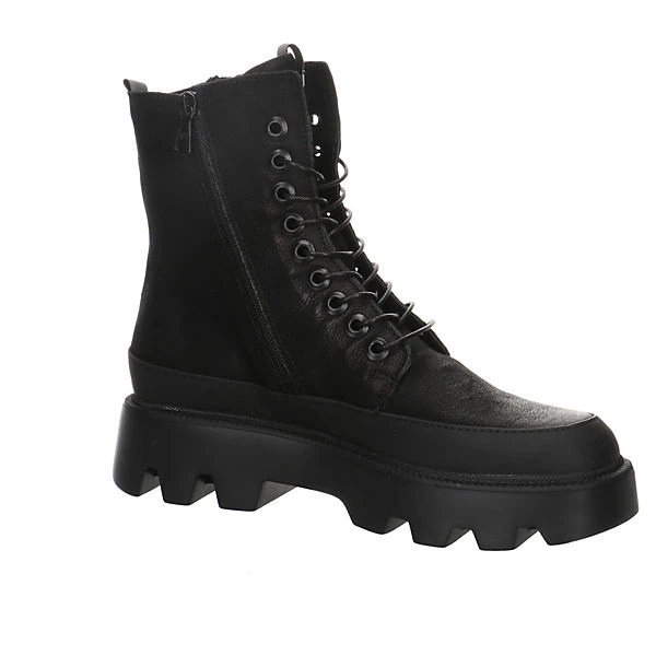 MJUS Damen Stiefeletten Schuhe Schnürstiefelette Elegant Freizeit Lederkombination Uni Schnürstiefeletten - Schwarz 8 MJUS Damen Stiefeletten Schuhe Schnürstiefelette Elegant Freizeit Lederkombination Uni Schnürstiefeletten - Schwarz – Bild 6