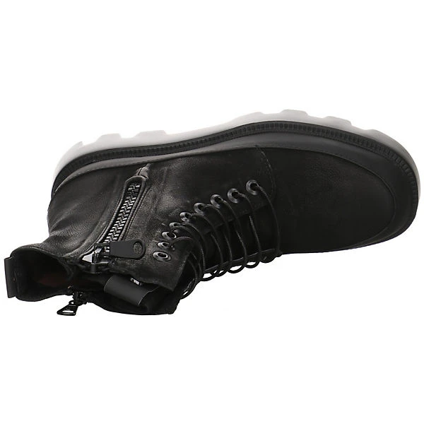 MJUS Damen Stiefeletten Schuhe Schnürstiefelette Elegant Freizeit Lederkombination Uni Schnürstiefeletten - Schwarz 11 MJUS Damen Stiefeletten Schuhe Schnürstiefelette Elegant Freizeit Lederkombination Uni Schnürstiefeletten - Schwarz – Bild 9