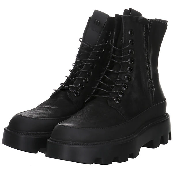 MJUS Damen Stiefeletten Schuhe Schnürstiefelette Elegant Freizeit Lederkombination Uni Schnürstiefeletten - Schwarz 12 MJUS Damen Stiefeletten Schuhe Schnürstiefelette Elegant Freizeit Lederkombination Uni Schnürstiefeletten - Schwarz – Bild 10