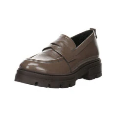 MJUS Damen Slipper Schuhe Slipper Freizeit Elegant Slip-Ons Lackleder Uni Klassische Slipper - Beige