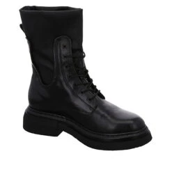 MJUS Schnürboots Leder-/Textilkombination Uni Schnürstiefel - Schwarz -Mjus 27068252 06